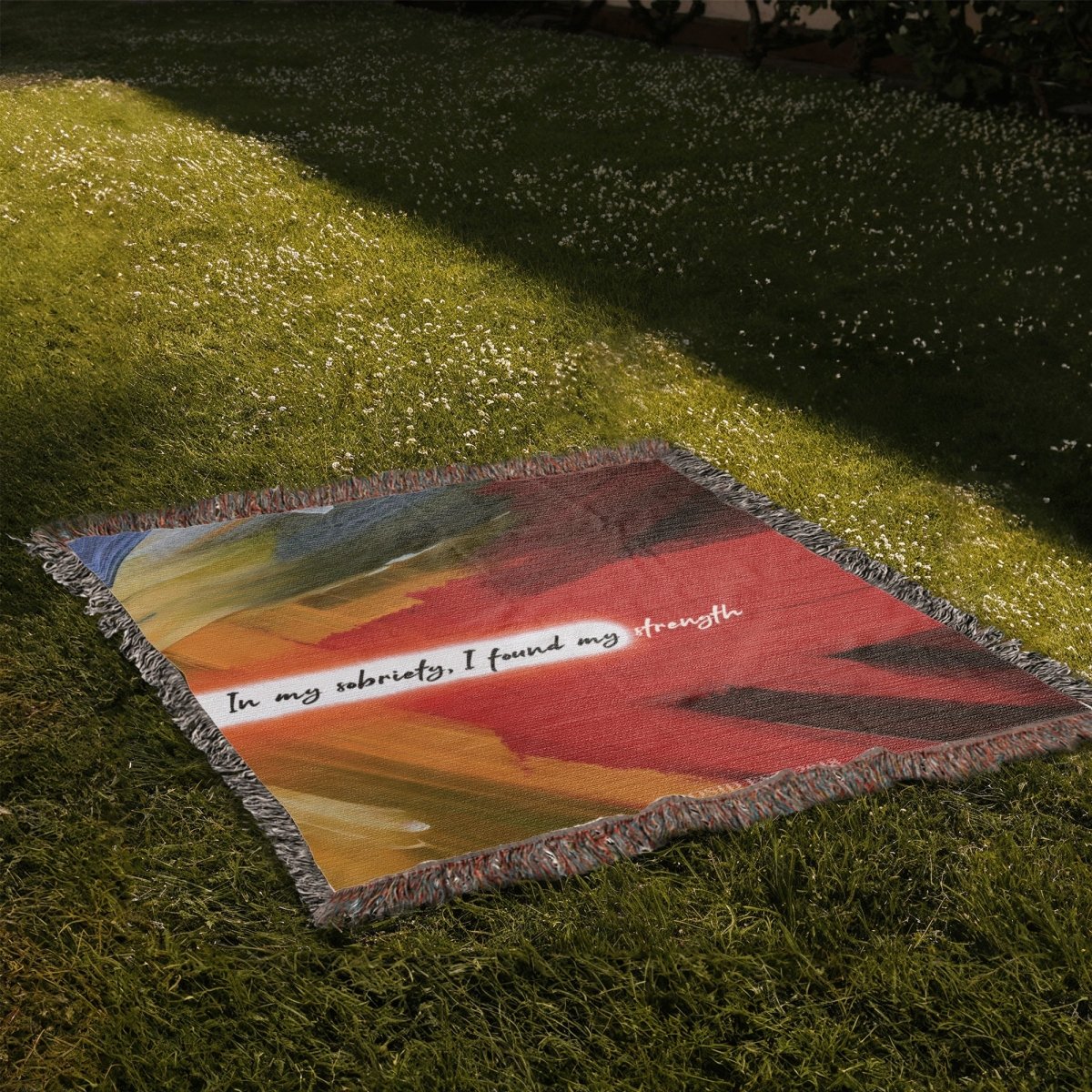 In My Sobriety, I Found My Strength Heirloom Woven Blanket - Image 10