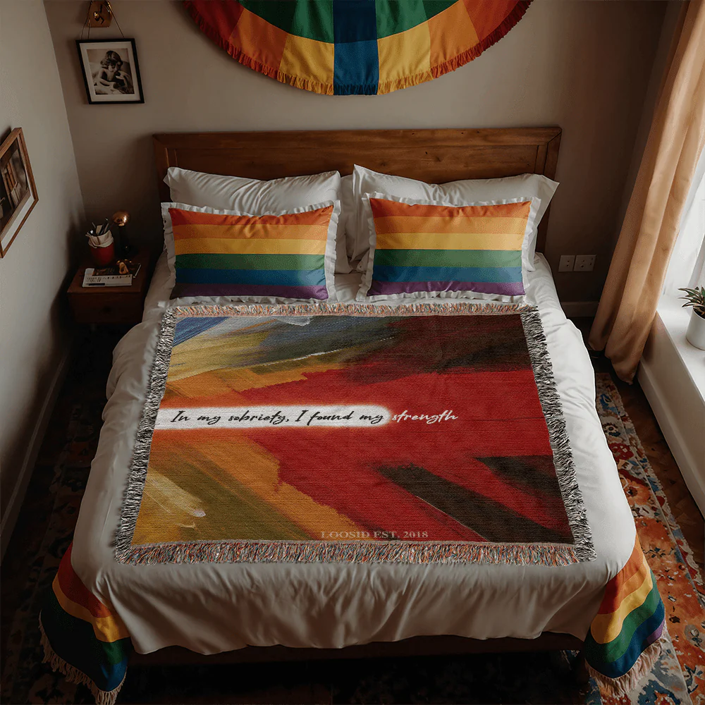 In My Sobriety, I Found My Strength Heirloom Woven Blanket - Image 13