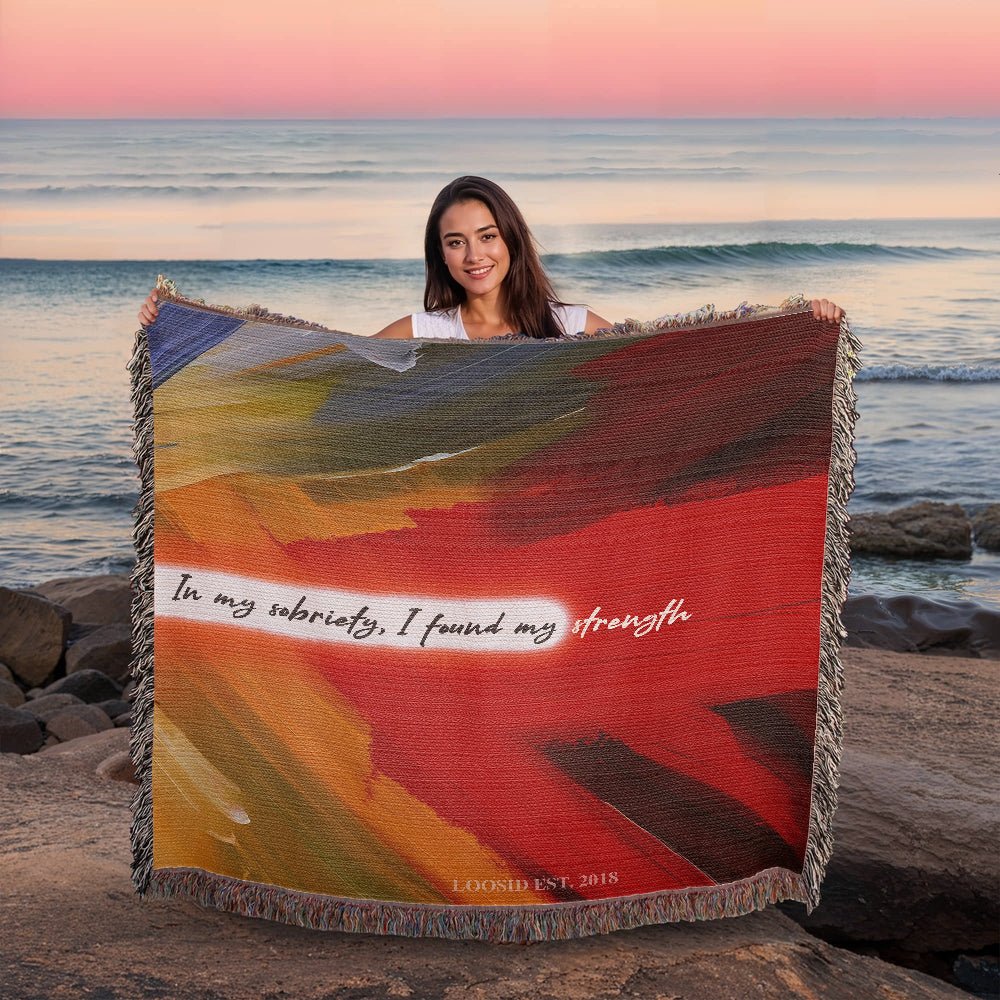 In My Sobriety, I Found My Strength Heirloom Woven Blanket - Image 3