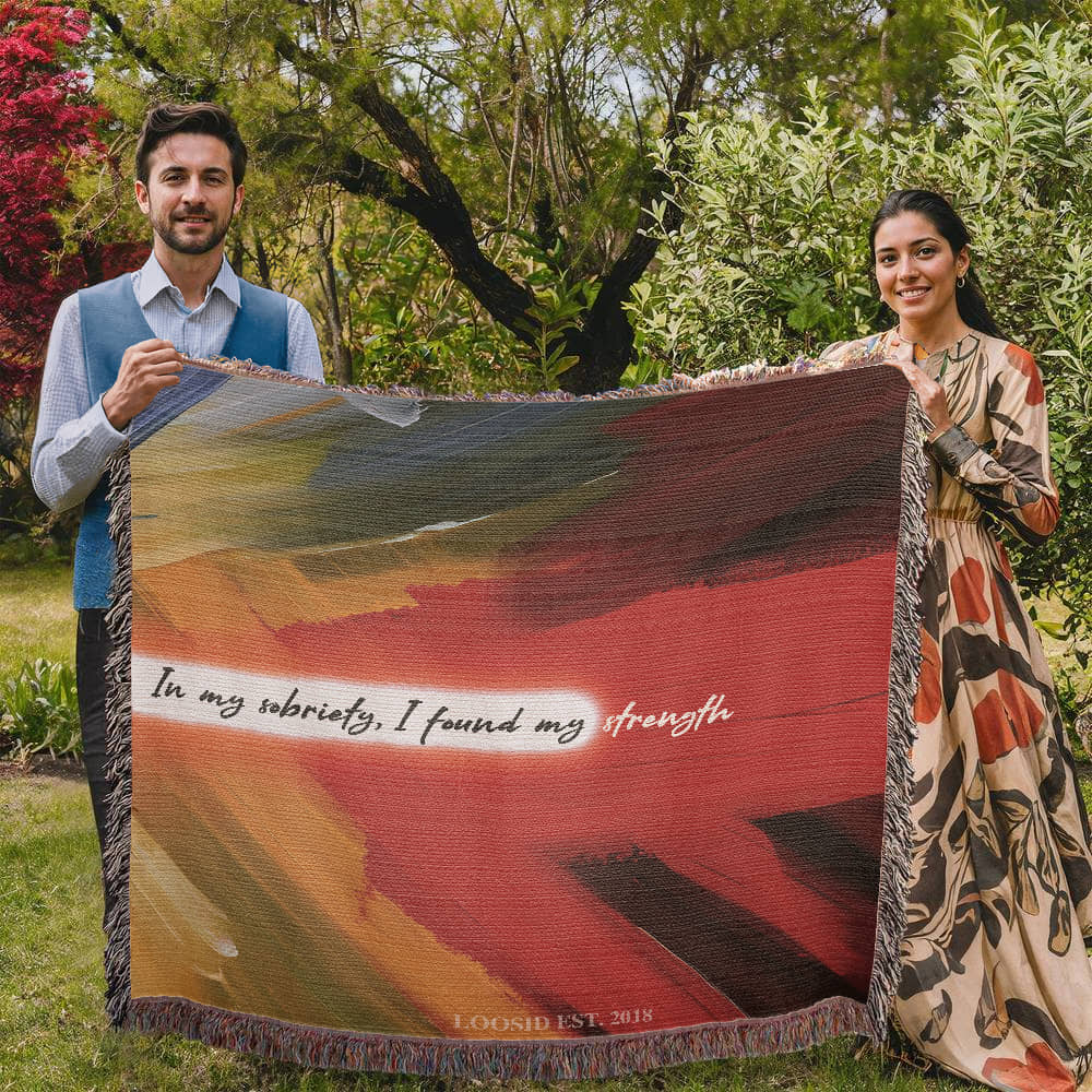 In My Sobriety, I Found My Strength Heirloom Woven Blanket - Image 5