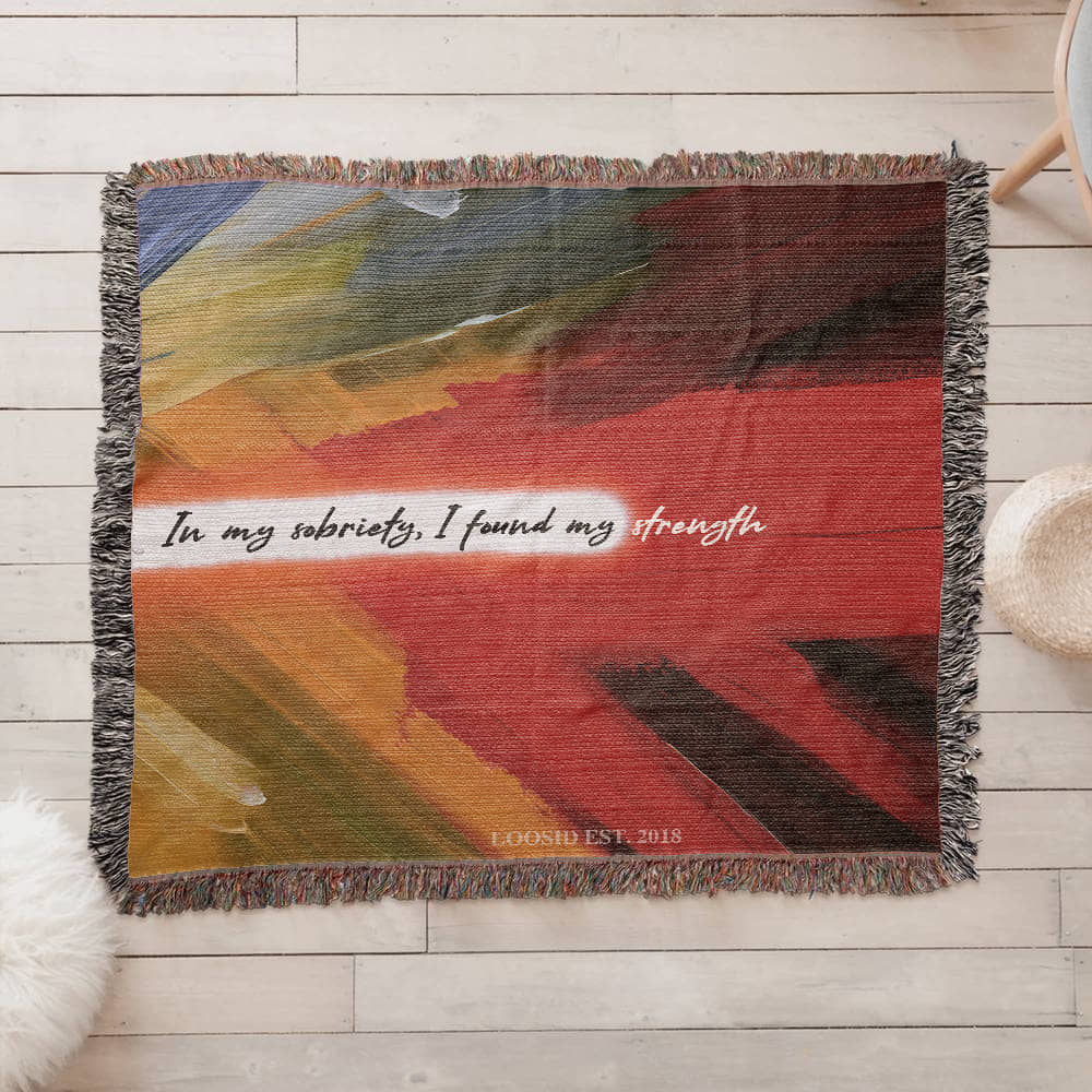 In My Sobriety, I Found My Strength Heirloom Woven Blanket - Image 6