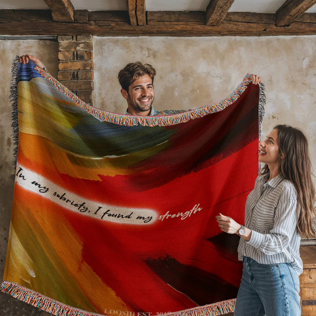 In My Sobriety, I Found My Strength Heirloom Woven Blanket - Image 8