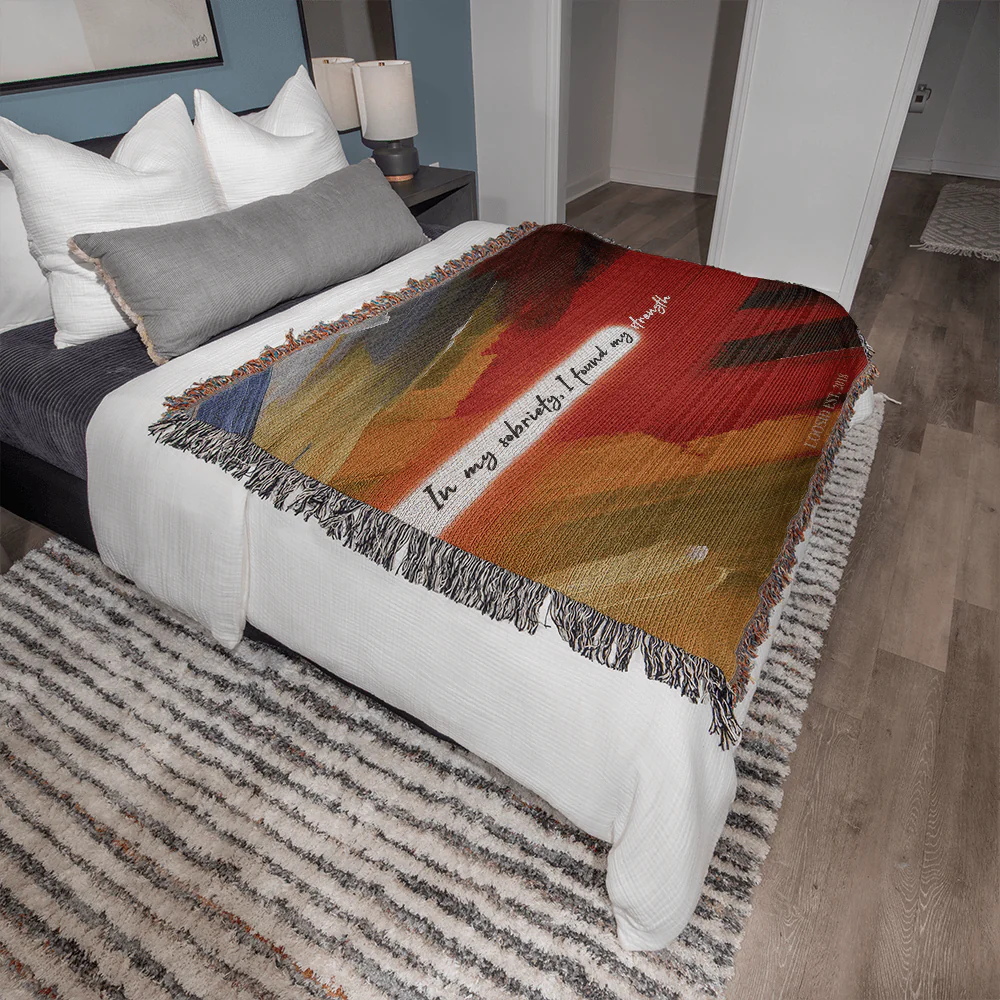 In My Sobriety, I Found My Strength Heirloom Woven Blanket - Image 9