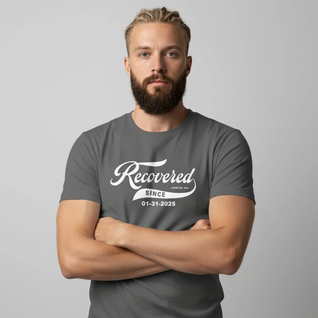 Men’s Recovered Since T-Shirt w/ Personalized Clean Date - Image 10