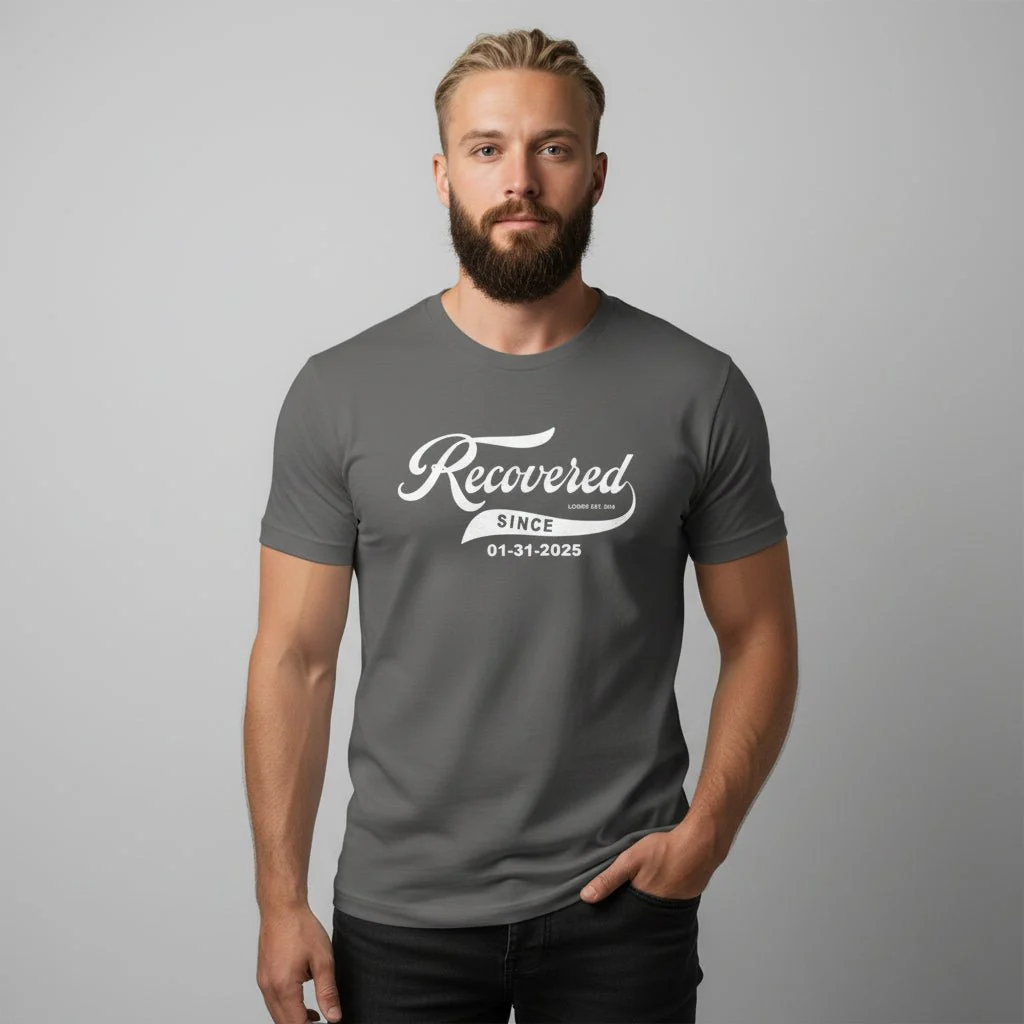 Men’s Recovered Since T-Shirt w/ Personalized Clean Date - Image 11