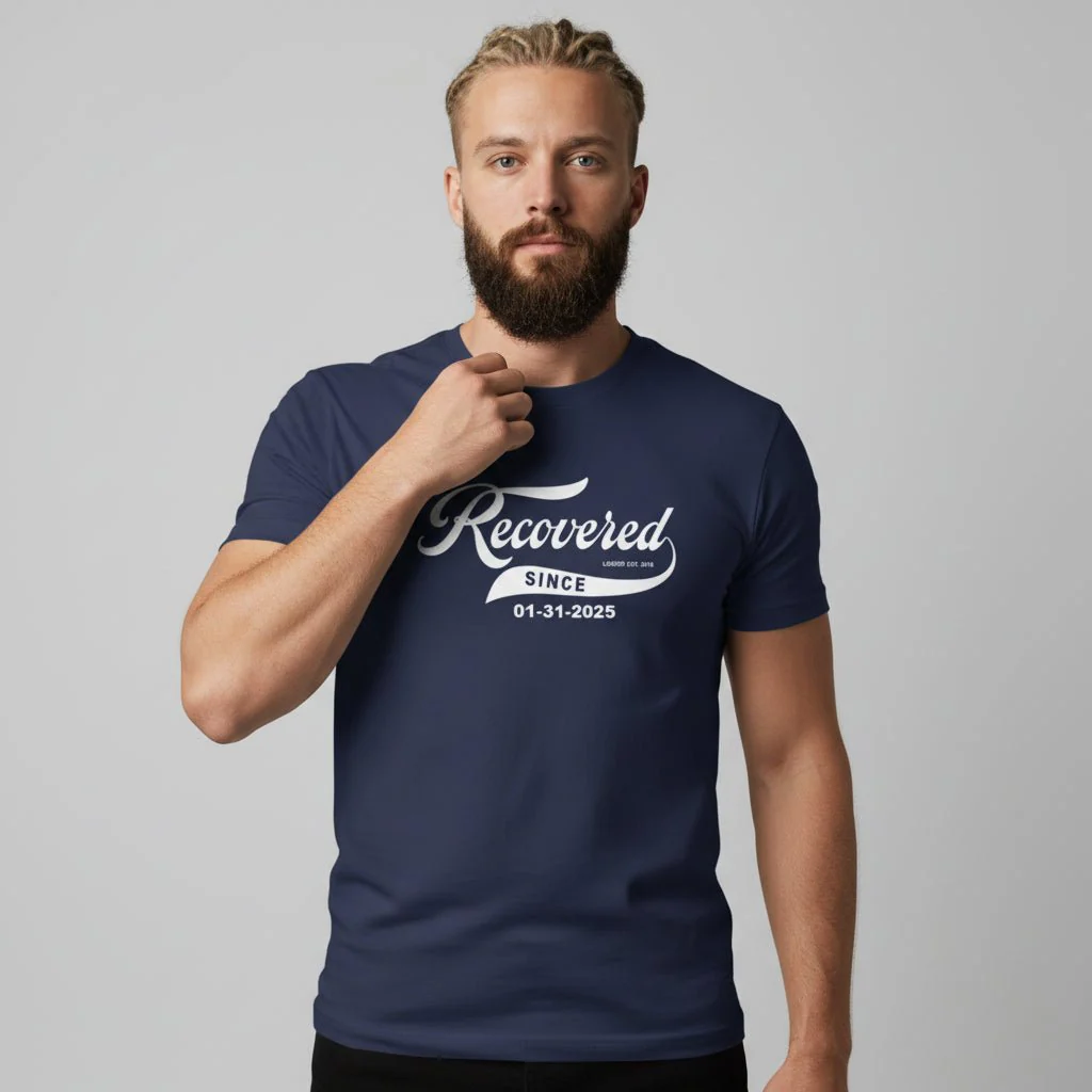 Men’s Recovered Since T-Shirt w/ Personalized Clean Date - Image 14