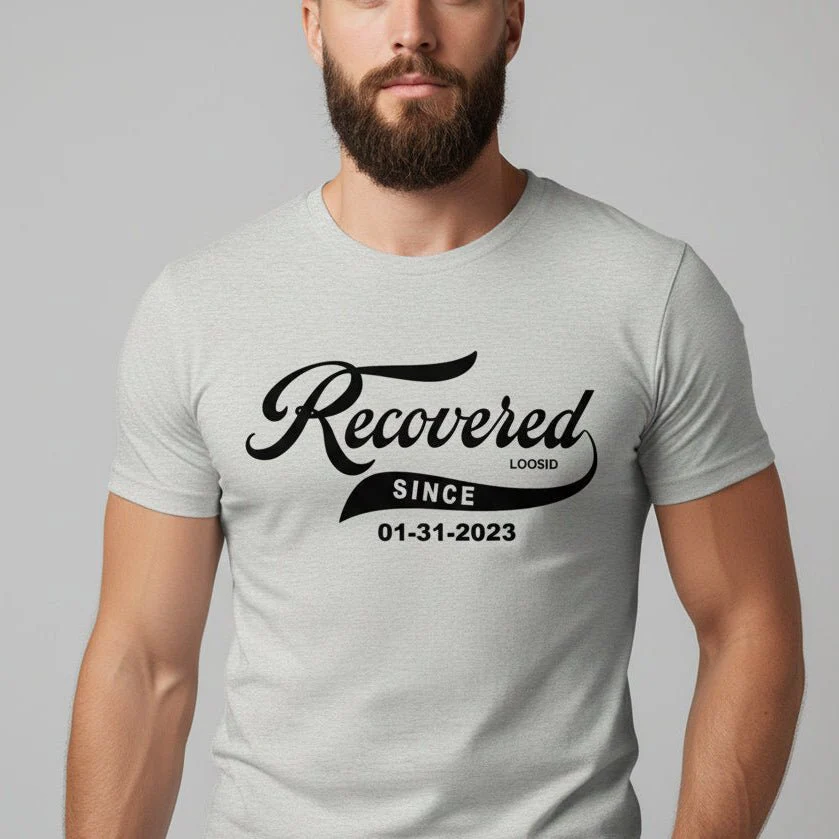 Men’s Recovered Since T-Shirt w/ Personalized Clean Date - Image 16