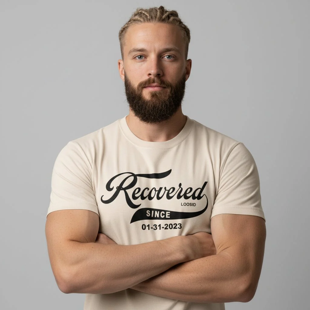 Men’s Recovered Since T-Shirt w/ Personalized Clean Date - Image 19
