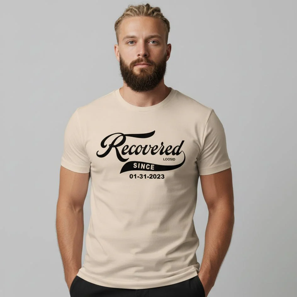 Men’s Recovered Since T-Shirt w/ Personalized Clean Date - Image 20