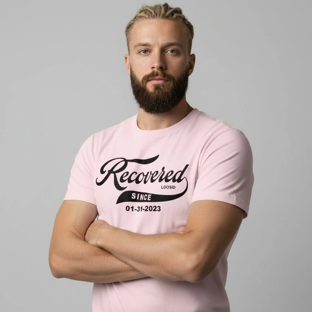 Men’s Recovered Since T-Shirt w/ Personalized Clean Date - Image 22