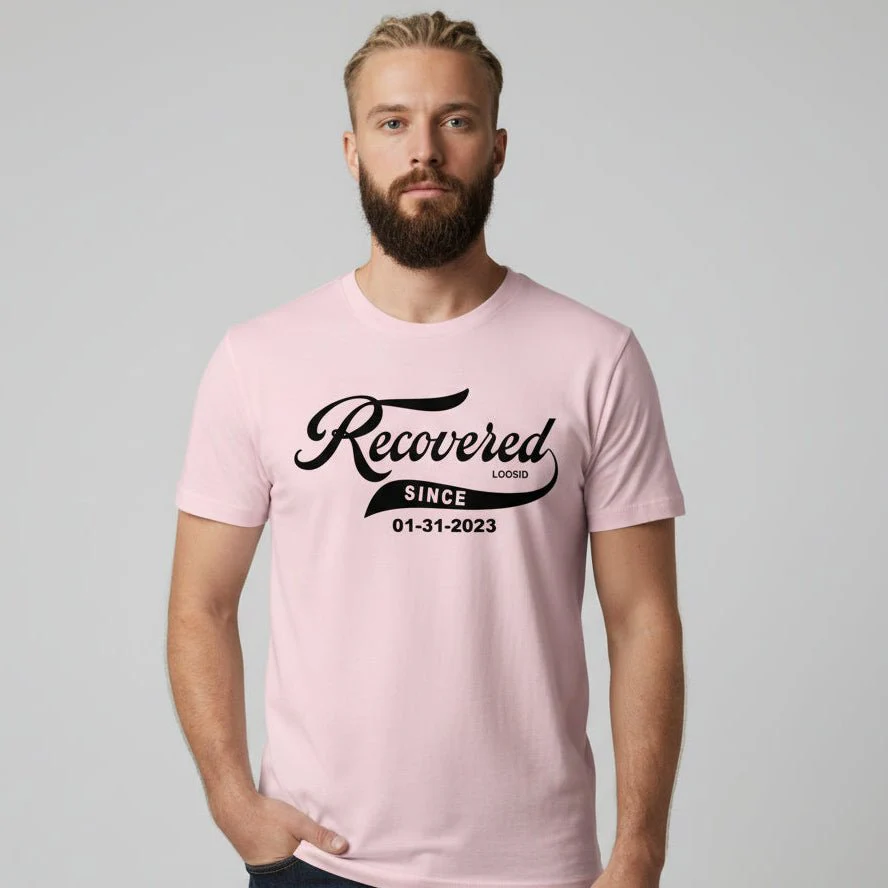 Men’s Recovered Since T-Shirt w/ Personalized Clean Date - Image 23