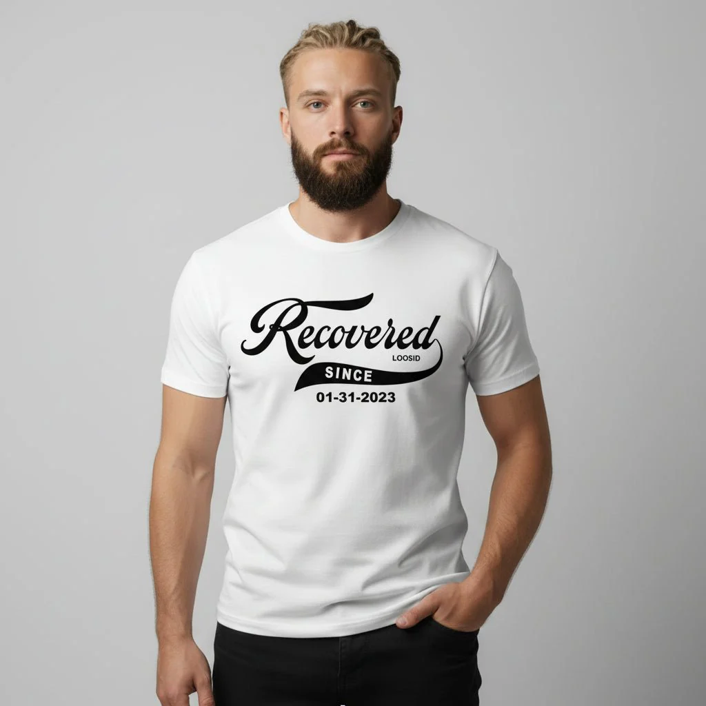 Men’s Recovered Since T-Shirt w/ Personalized Clean Date - Image 26