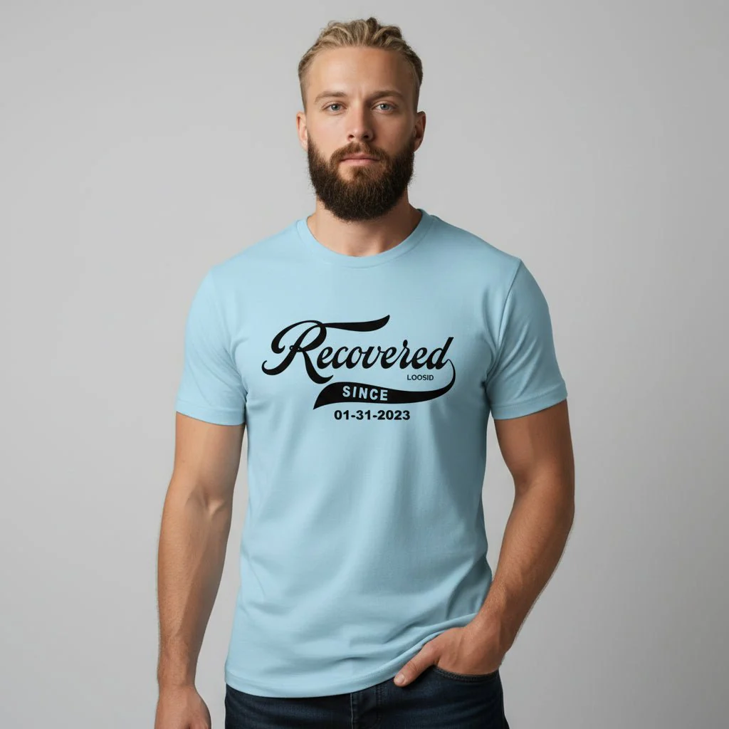 Men’s Recovered Since T-Shirt w/ Personalized Clean Date - Image 29