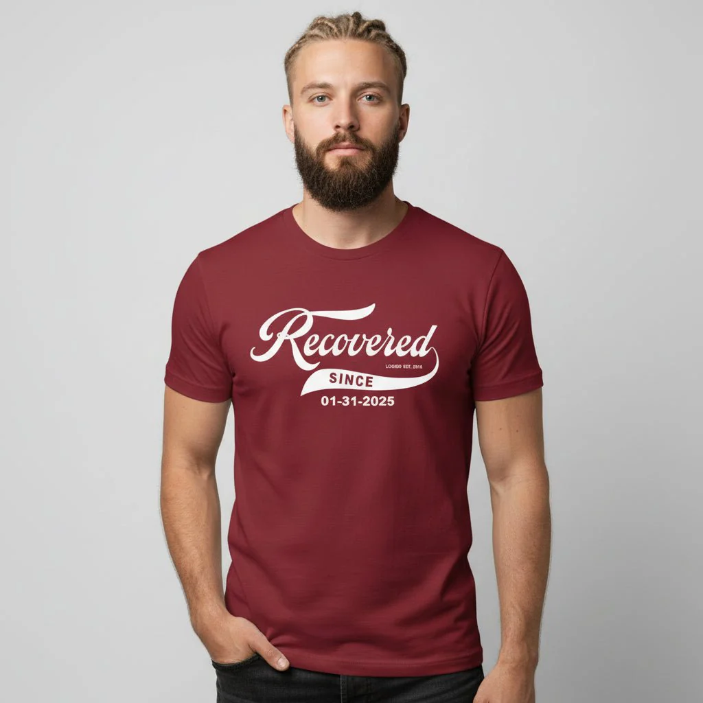 Men’s Recovered Since T-Shirt w/ Personalized Clean Date - Image 7