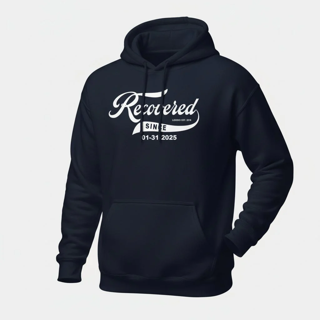 Men's Recovered Since Hoodie w/ Personalized Recovered Date - Image 12