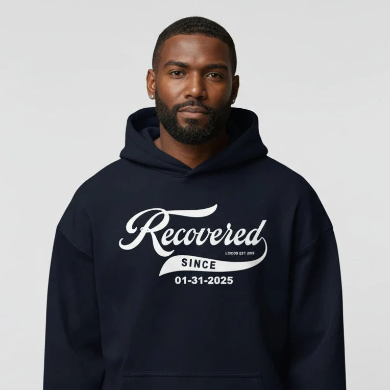 Men's Recovered Since Hoodie w/ Personalized Recovered Date - Image 14