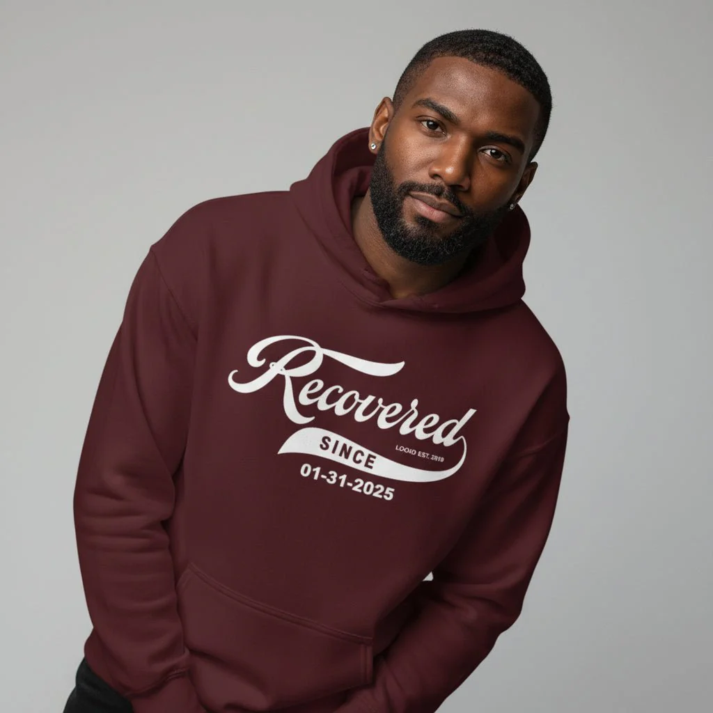 Men's Recovered Since Hoodie w/ Personalized Recovered Date - Image 17