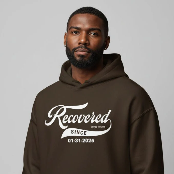 Men's Recovered Since Hoodie w/ Personalized Recovered Date - Image 21