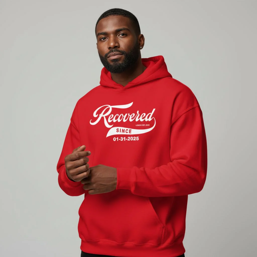 Men's Recovered Since Hoodie w/ Personalized Recovered Date - Image 25