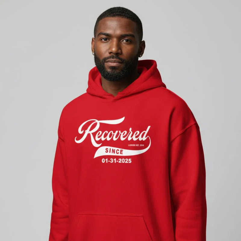 Men's Recovered Since Hoodie w/ Personalized Recovered Date - Image 26