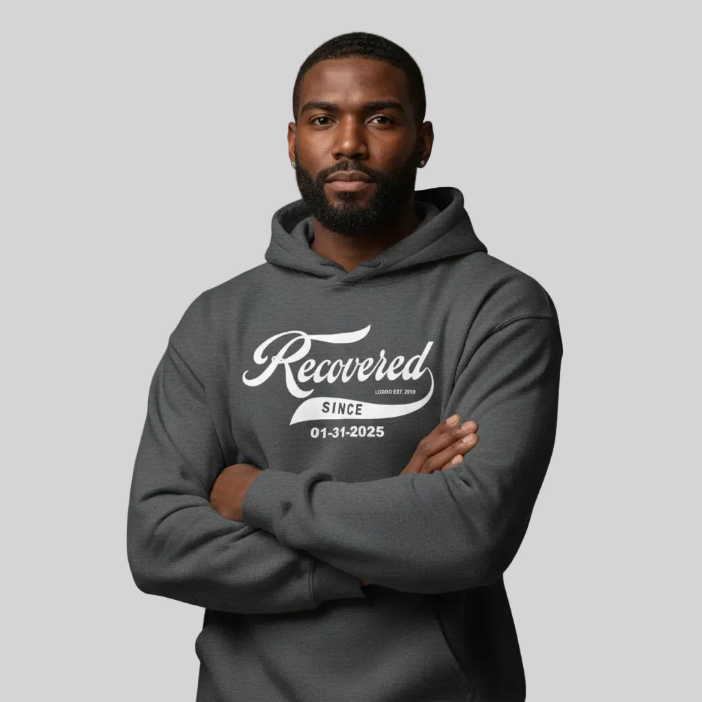 Men's Recovered Since Hoodie w/ Personalized Recovered Date - Image 30