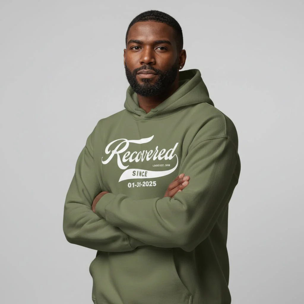 Men's Recovered Since Hoodie w/ Personalized Recovered Date - Image 41