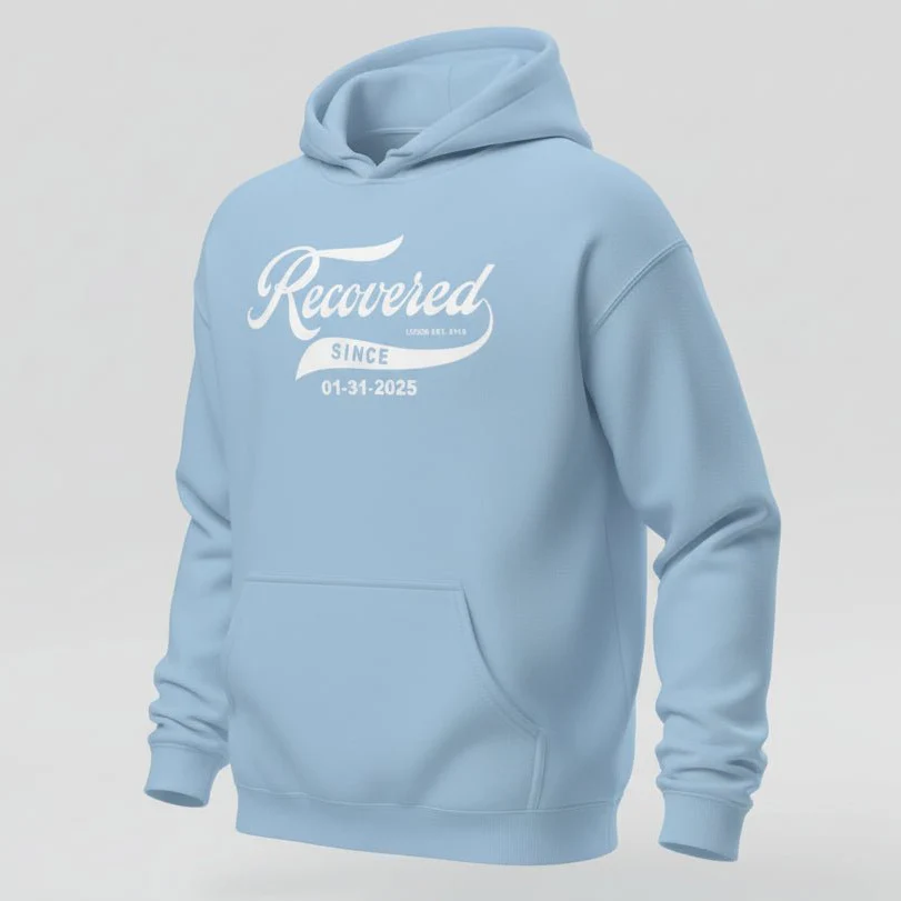 Men's Recovered Since Hoodie w/ Personalized Recovered Date - Image 44