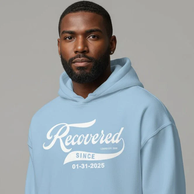 Men's Recovered Since Hoodie w/ Personalized Recovered Date - Image 45