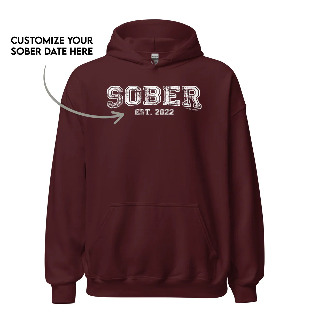 Men's Sober Est. Hoodie w/ Personalized Sobriety Year - Image 11