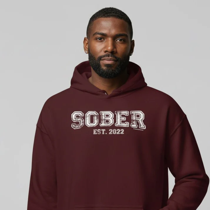 Men's Sober Est. Hoodie w/ Personalized Sobriety Year - Image 13