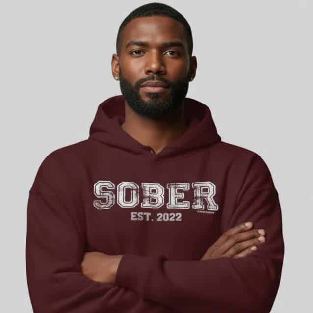 Men's Sober Est. Hoodie w/ Personalized Sobriety Year - Image 14
