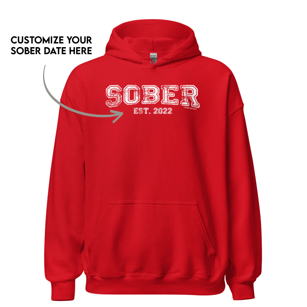 Men's Sober Est. Hoodie w/ Personalized Sobriety Year - Image 15