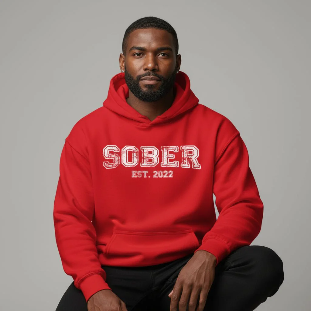 Men's Sober Est. Hoodie w/ Personalized Sobriety Year - Image 17