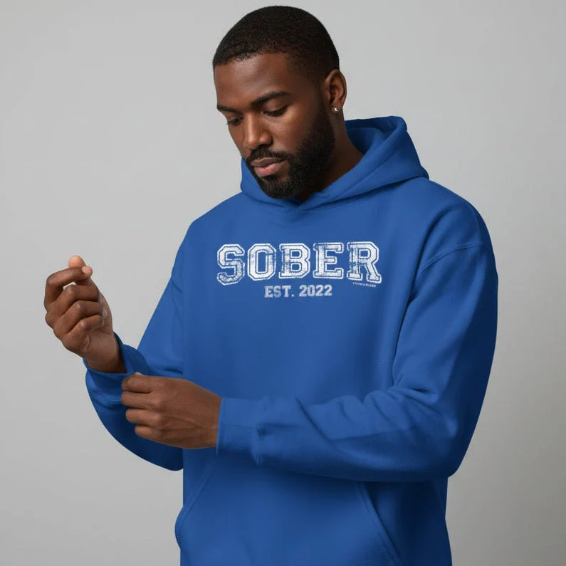 Men's Sober Est. Hoodie w/ Personalized Sobriety Year - Image 21