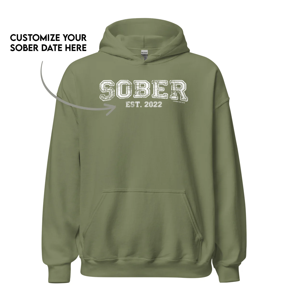 Men's Sober Est. Hoodie w/ Personalized Sobriety Year - Image 23