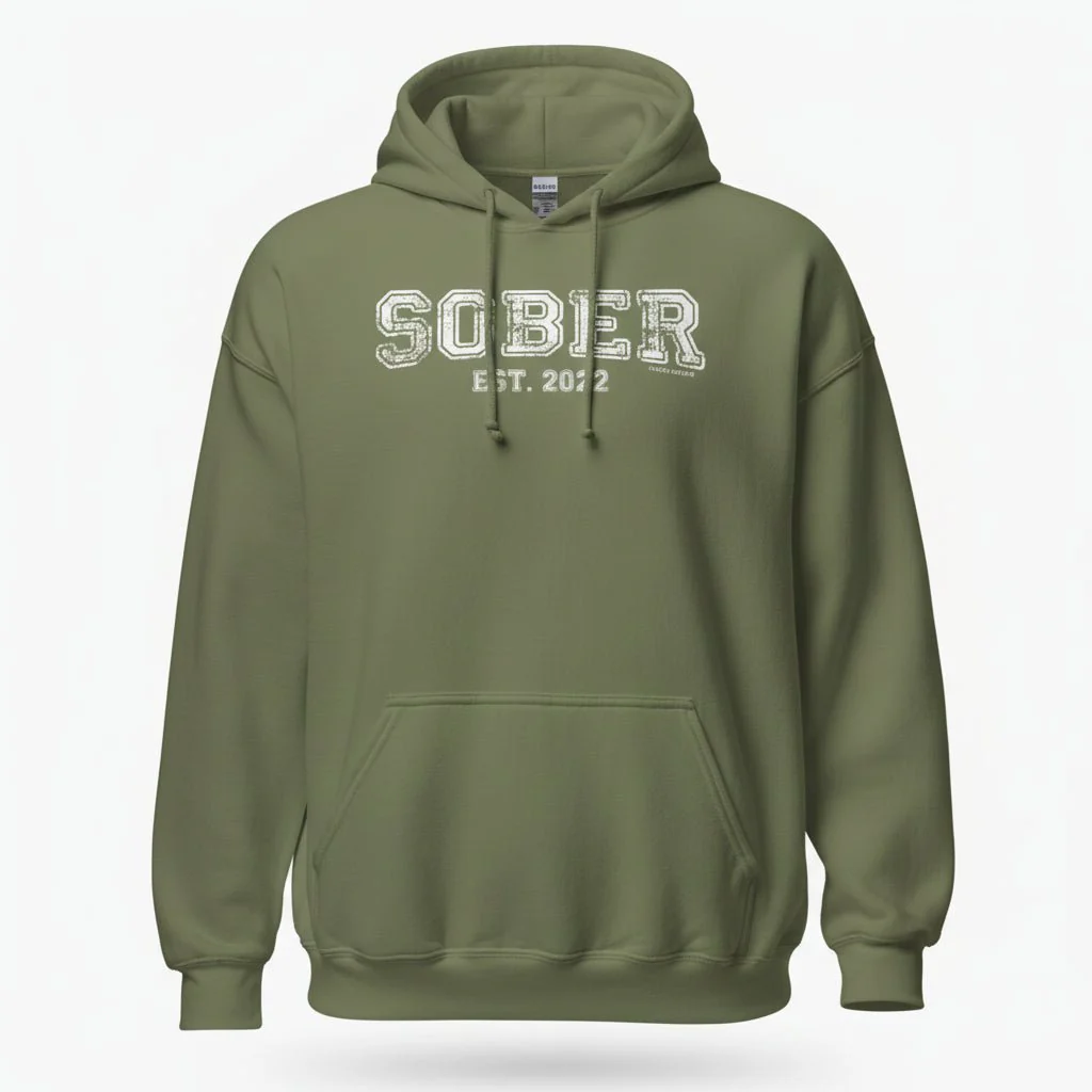 Men's Sober Est. Hoodie w/ Personalized Sobriety Year - Image 24