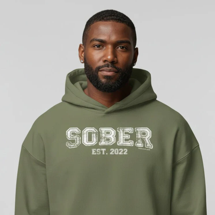 Men's Sober Est. Hoodie w/ Personalized Sobriety Year - Image 25