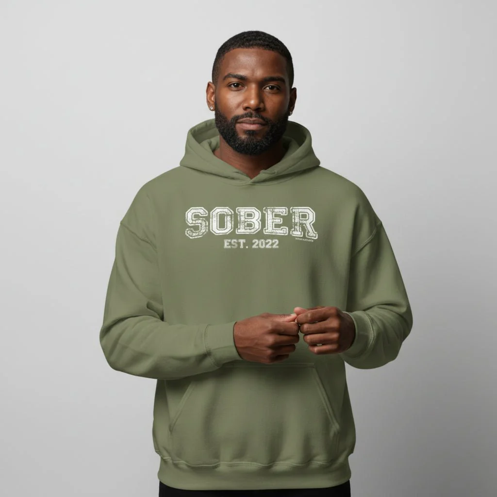 Men's Sober Est. Hoodie w/ Personalized Sobriety Year - Image 26