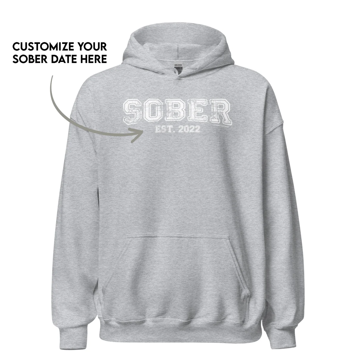 Men's Sober Est. Hoodie w/ Personalized Sobriety Year - Image 27