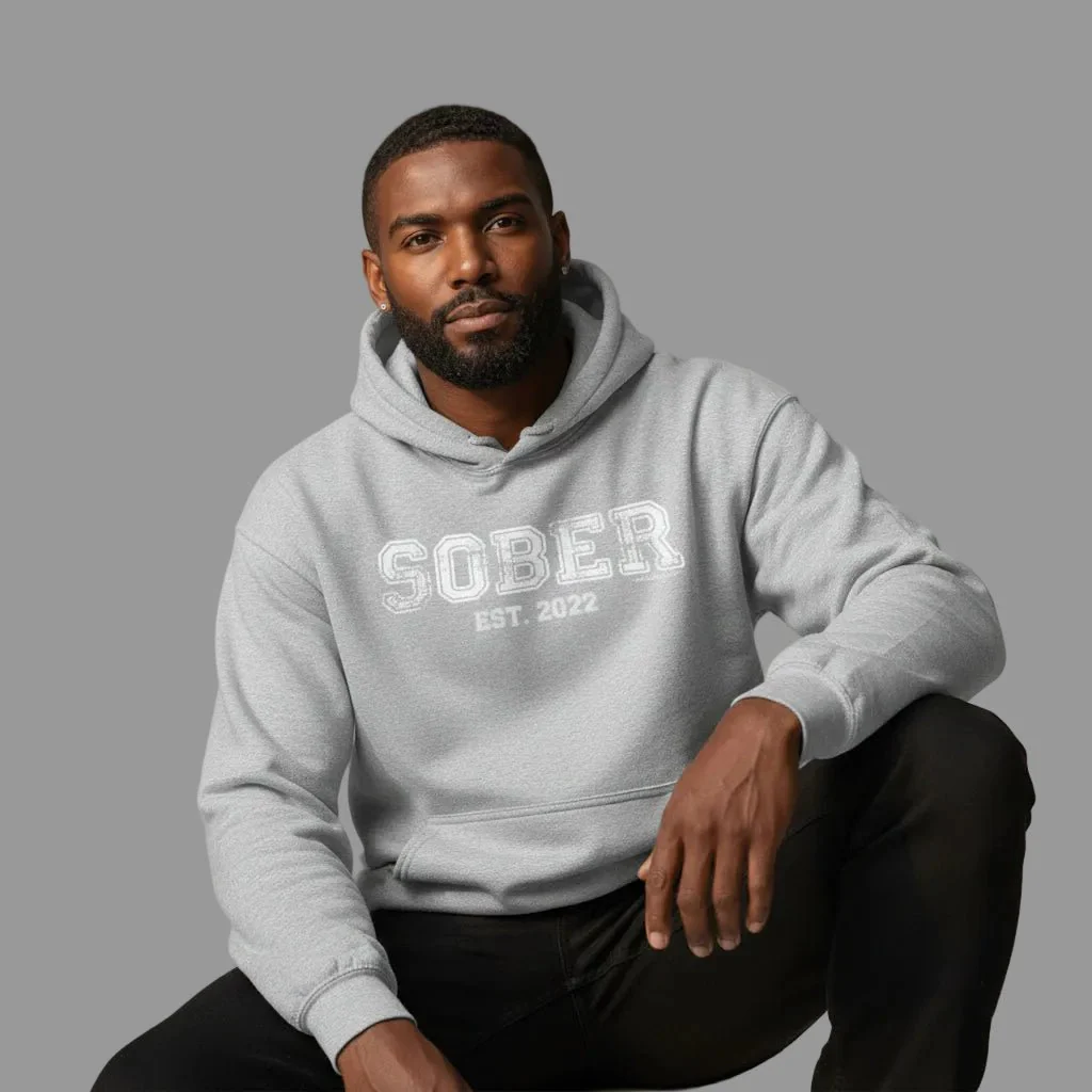 Men's Sober Est. Hoodie w/ Personalized Sobriety Year - Image 29