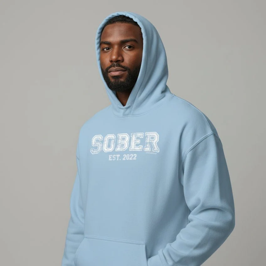 Men's Sober Est. Hoodie w/ Personalized Sobriety Year - Image 33