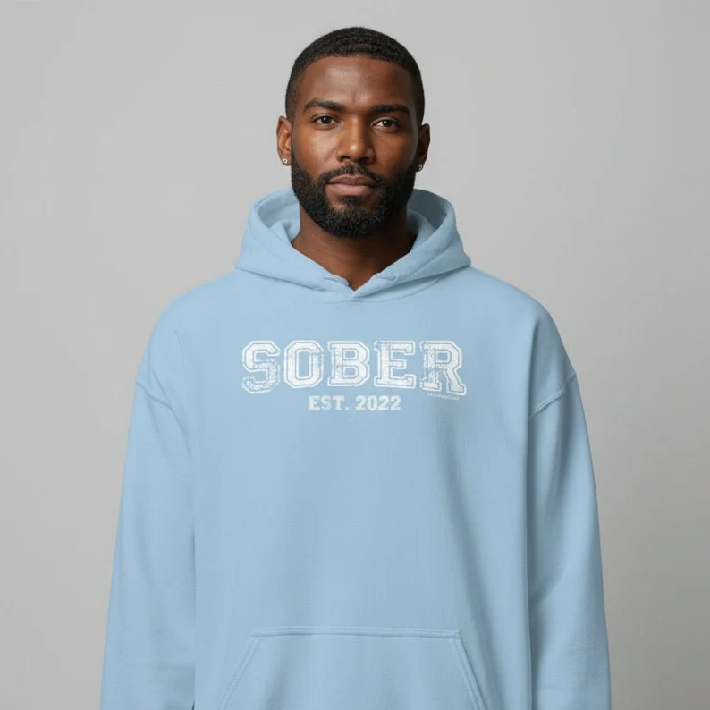 Men's Sober Est. Hoodie w/ Personalized Sobriety Year - Image 34