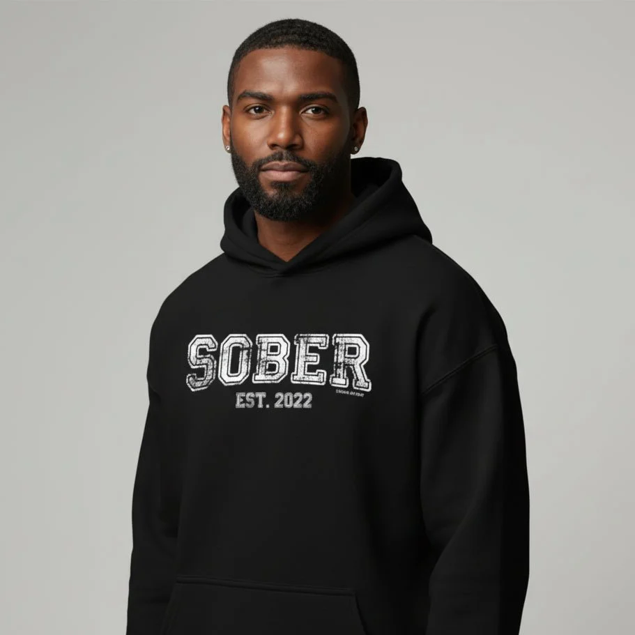 Men's Sober Est. Hoodie w/ Personalized Sobriety Year - Image 6