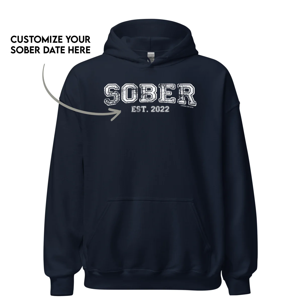 Men's Sober Est. Hoodie w/ Personalized Sobriety Year - Image 7