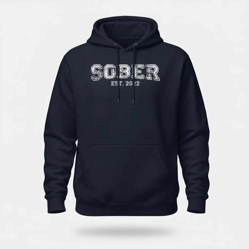 Men's Sober Est. Hoodie w/ Personalized Sobriety Year - Image 8