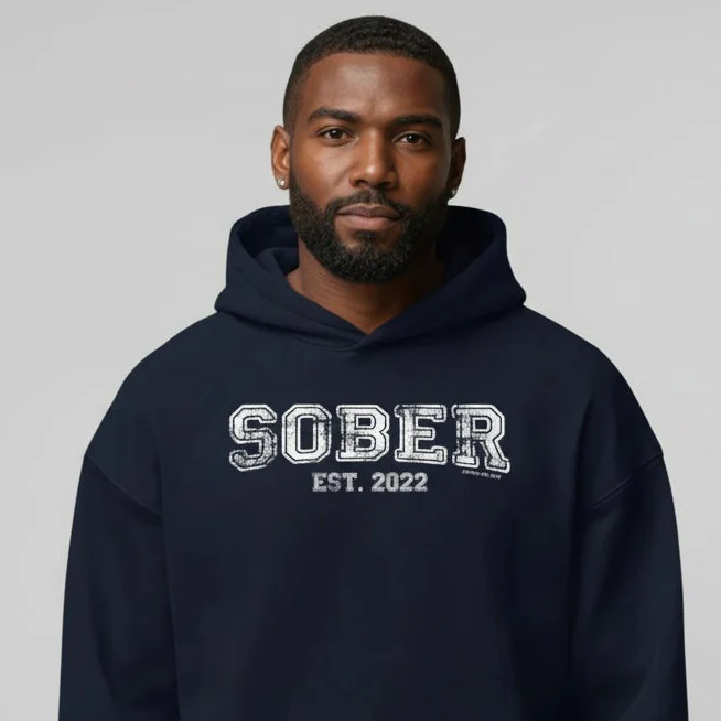 Men's Sober Est. Hoodie w/ Personalized Sobriety Year - Image 9