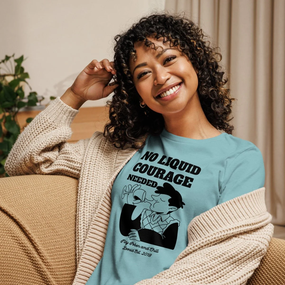 No Liquid Courage Relaxed T-Shirt - Image 3