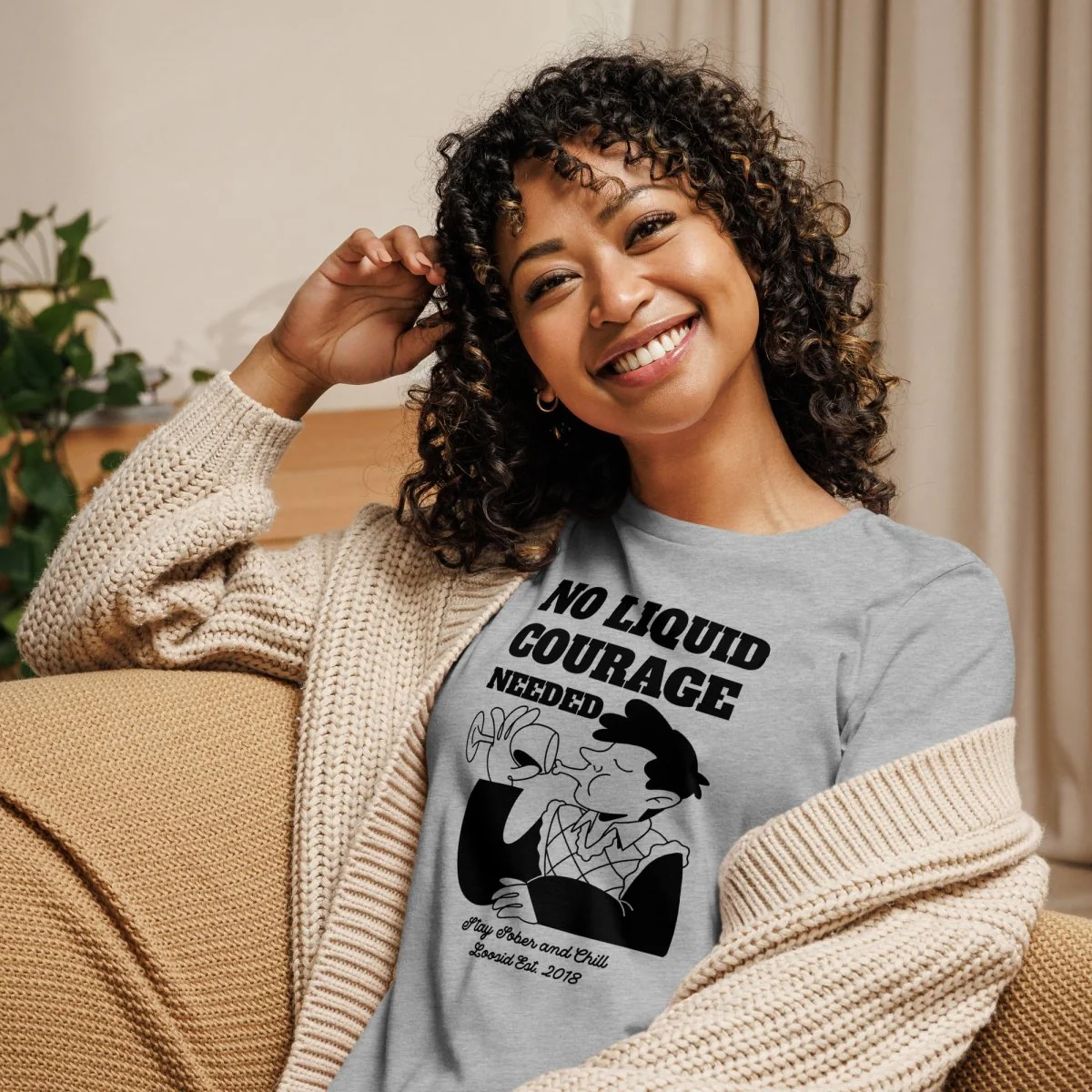 No Liquid Courage Relaxed T-Shirt - Image 4