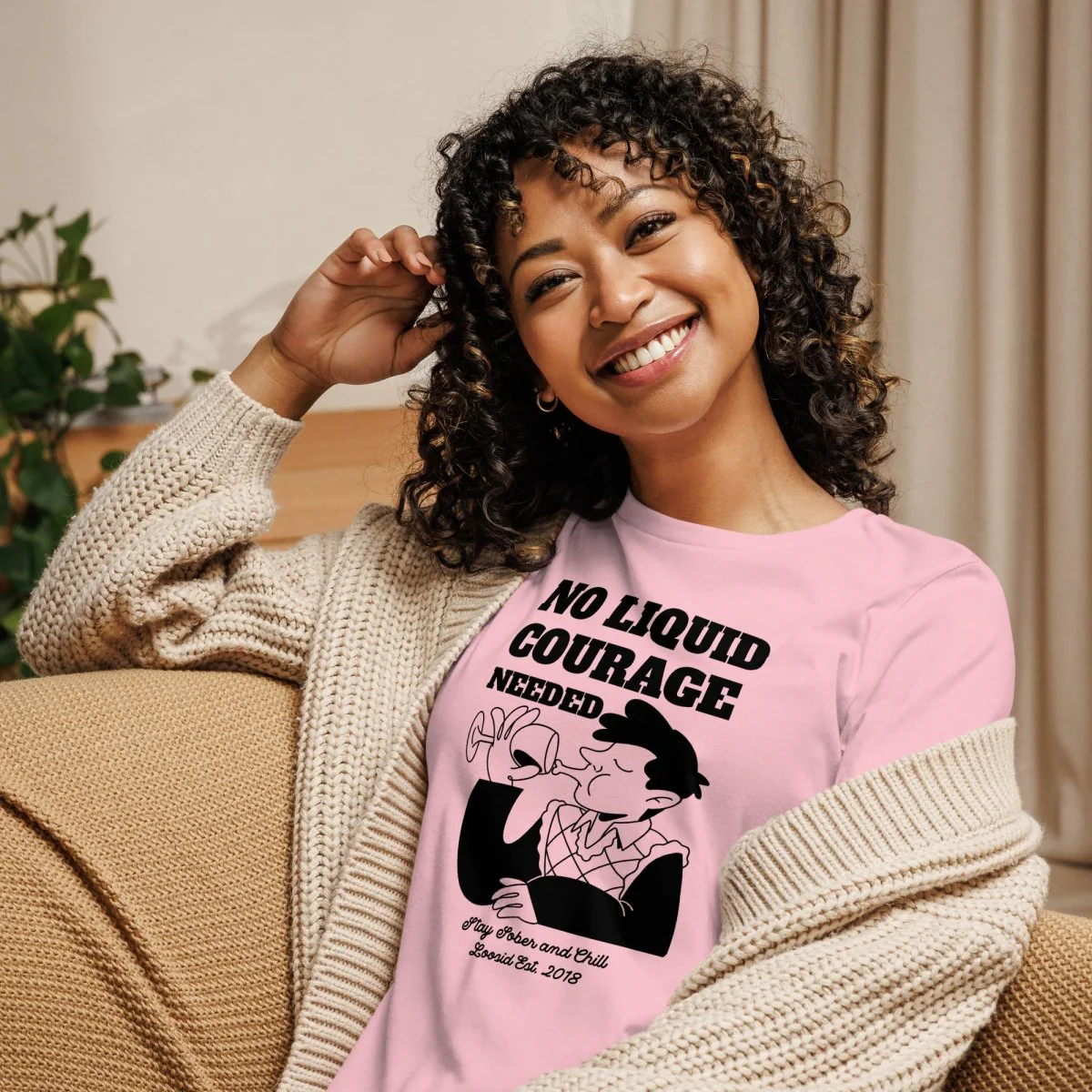 No Liquid Courage Relaxed T-Shirt - Image 5
