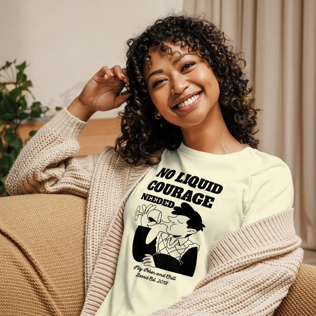 No Liquid Courage Relaxed T-Shirt - Image 7